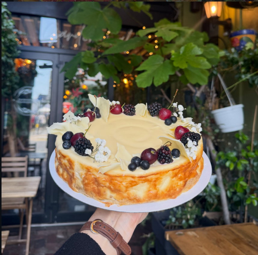 White chocolate cheesecake at Garden Cafe Brighton